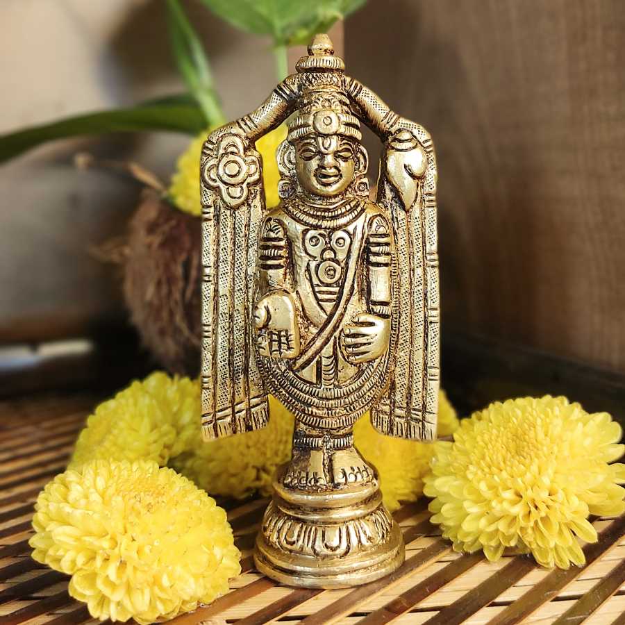 Buy ECRAFTINDIA Tirupati Balaji Idol Decorative Handcrafted Brass Figurine