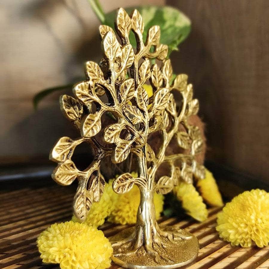 PujaCraft Brass Small Size Karpagavirutcham Tree (best and premium, Height: 15cm , Width: 14cm , Weight: 330 Gram)