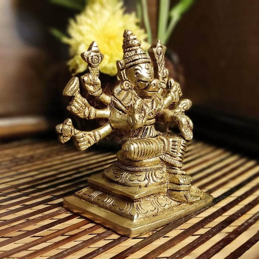 PujaCraft Brass Varaghi Amman Idol (Width: 9cm, Height: 9cm, Weight: 512 Grams)