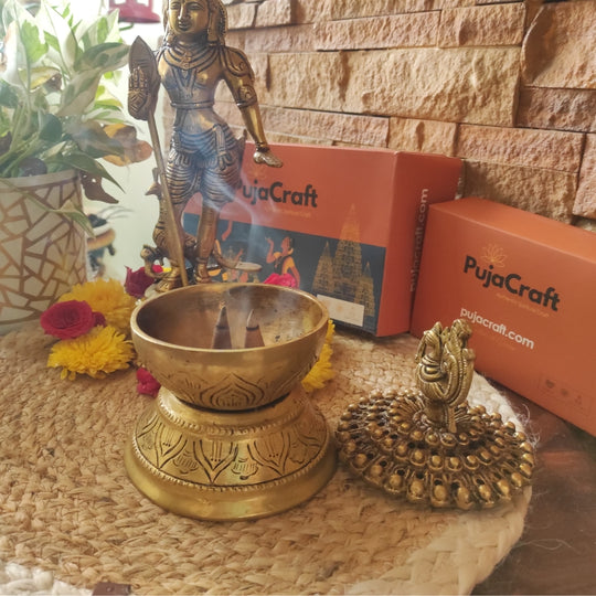 Pujacraft Premium Dhoop Incense Cones | Fragrance - Lavender | 120 Units with Holder | Panchgavya Organic 100% Cow Dung Dhoop Cones | Dhoop Cones for Pooja & Meditation