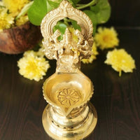 PujaCraft Brass Varahi Amman Idol with Lamp ( Width: 10cm, Height: 14cm, Weight: 560 Grams )