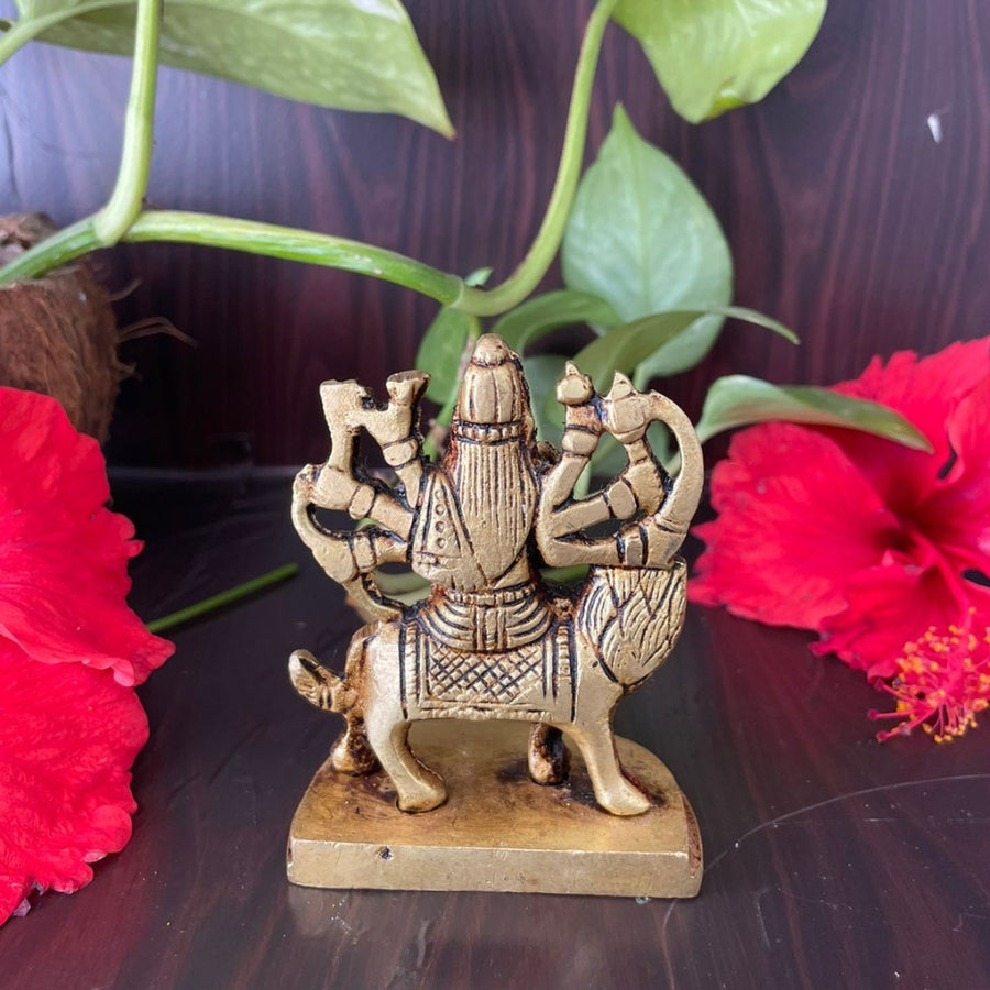 PujaCraft Brass Maa Durga Idol ( Width: 6cm, Height: 8cm, Weight: 230 Grams )