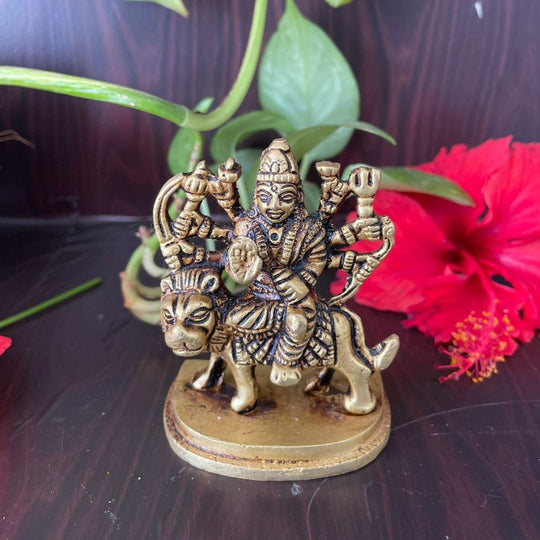 PujaCraft Brass Maa Durga Idol ( Width: 6cm, Height: 8cm, Weight: 230 Grams )