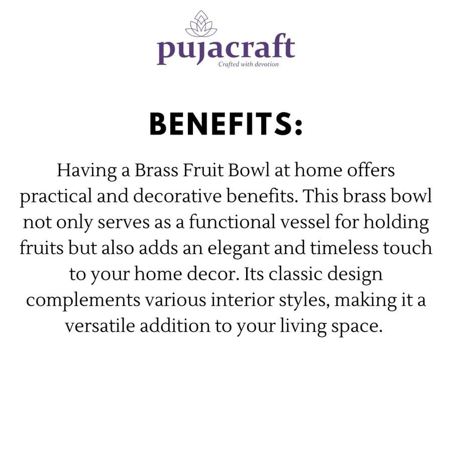 PujaCraft Brass Fruit Bowl | Flower Bowl | Brass Urli ( Width: 23cm, Height: 6cm, Weight: 375 Gram )