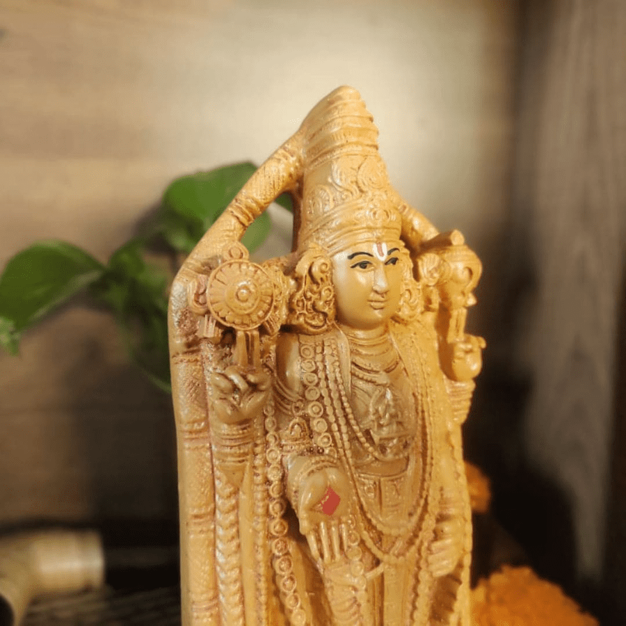 PujaCraft Polyresin Tirupati Balaji Standing Idol ( Width: 12cm, Height: 22cm, Weight: 730 Grams )