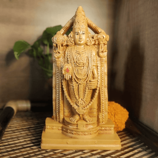 PujaCraft Polyresin Tirupati Balaji Standing Idol ( Width: 12cm, Height: 22cm, Weight: 730 Grams )