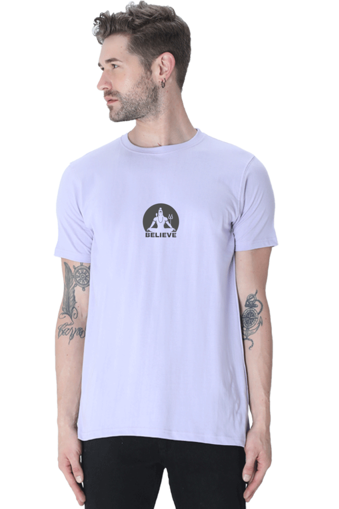 PujaCraft Shiva Believe Classic Lavender Colour T-shirt