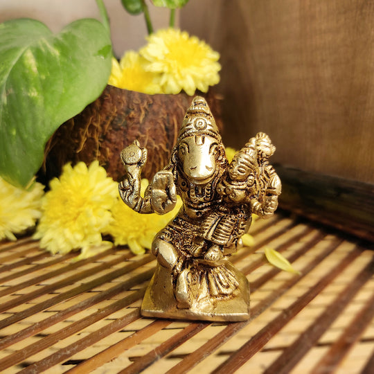 Brass Lakshmi with Varahar Idol ( Width: 5cm, Height: 6cm, Weight: 188 Grams )