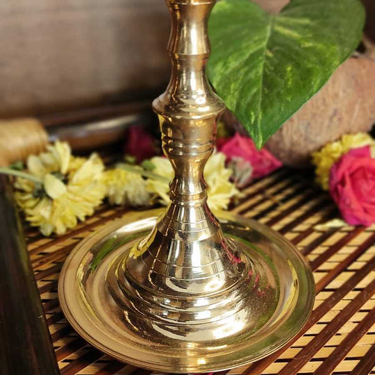 PujaCraft Brass Five Muk Param Valaku Deepam-Annam (Traditional Kuthu Vilaku, Height: 34cm , Width: 11cm , Weight: 335 Gram)