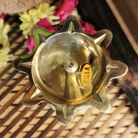 PujaCraft Brass Navagrah Vilak (Antique deep, Height: 5.5cm , Width: 8cm , Weight: 120 Gram)