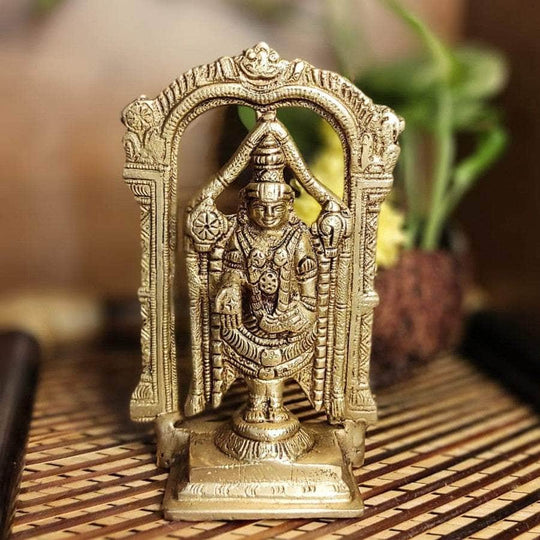 PujaCraft Brass Antique Balaji Standing Idol (Width: 10cm, Height: 15cm, Weight: 722 Grams)