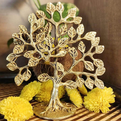 PujaCraft Brass Small Size Karpagavirutcham Tree (best and premium, Height: 15cm , Width: 14cm , Weight: 330 Gram)