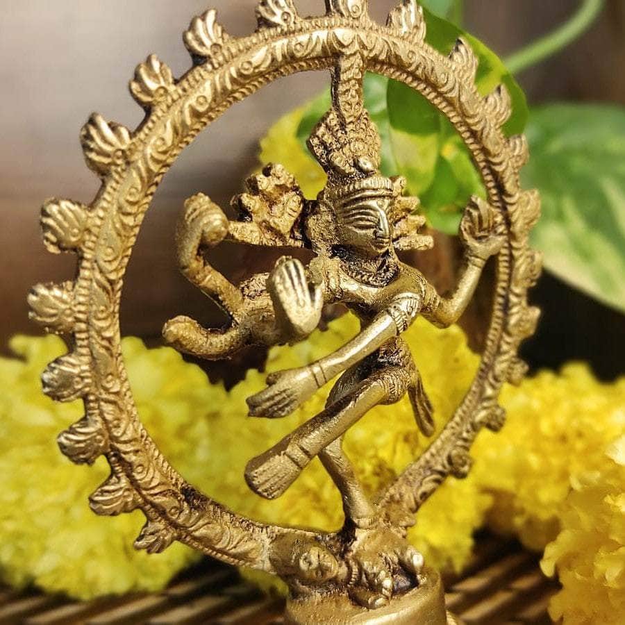 PujaCraft Brass Nataraja Idol (Best Antique , Height: 12cm , Width: 11cm , Weight: 215 Gram)