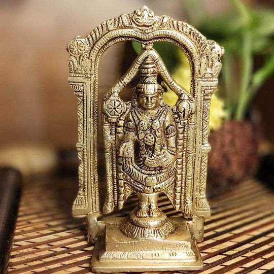 PujaCraft Brass Antique Balaji Standing Idol (Width: 10cm, Height: 15cm, Weight: 722 Grams)