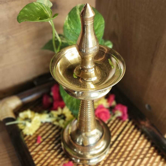 PujaCraft Brass Big Kerala Vilakku  (Good Quality , Height: 30cm , Width: 10.5cm , Weight: 750 Gram)