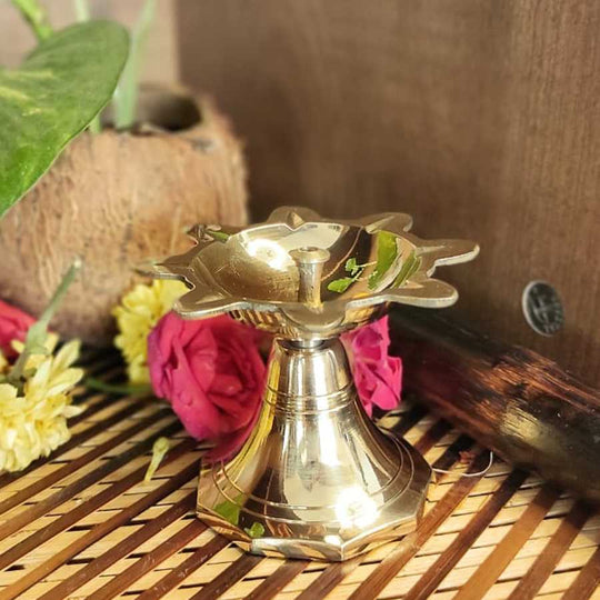 PujaCraft Brass Navagrah Vilak (Antique deep, Height: 5.5cm , Width: 8cm , Weight: 120 Gram)