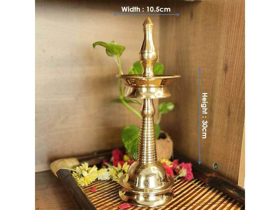 PujaCraft Brass Big Kerala Vilakku  (Good Quality , Height: 30cm , Width: 10.5cm , Weight: 750 Gram)