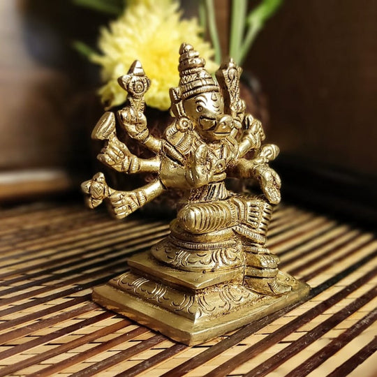 PujaCraft Brass Varahi Amman Idol (Width: 7cm, Height: 7cm, Weight: 275 Grams)